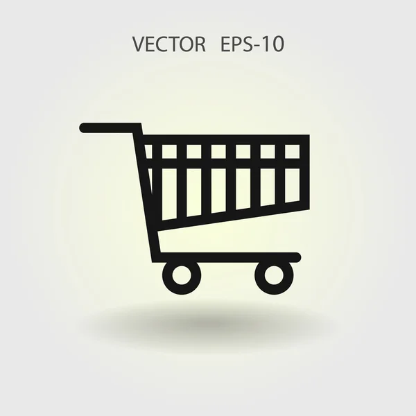 Icono plano de la carta de compras — Vector de stock