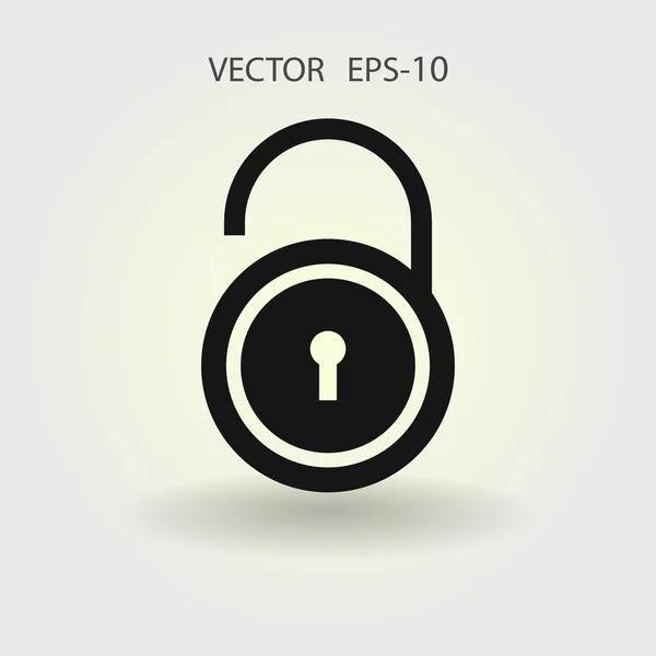 Flat icon of unlock — Stock Vector