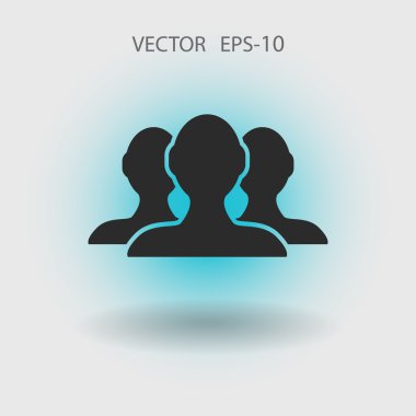 Takım çalışması, düz simgesi