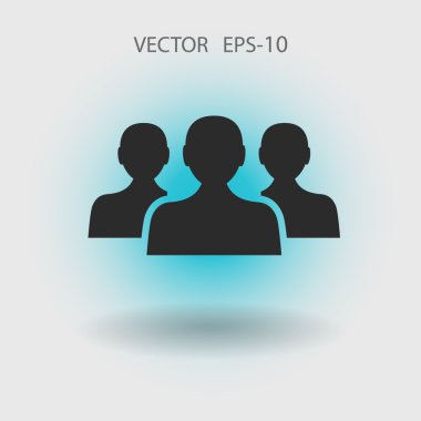 Takım çalışması, düz simgesi