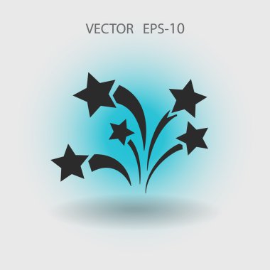 Düz bir havai fişek simgesi. Vektör.