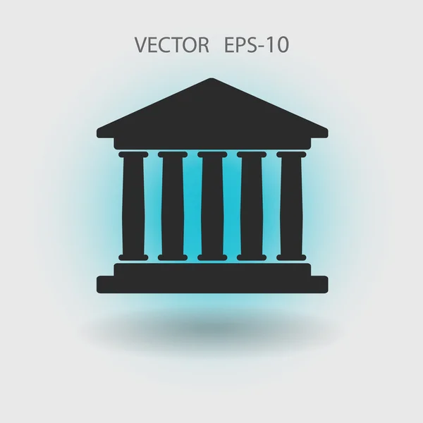 Ploché ikony budova banky — Stockový vektor