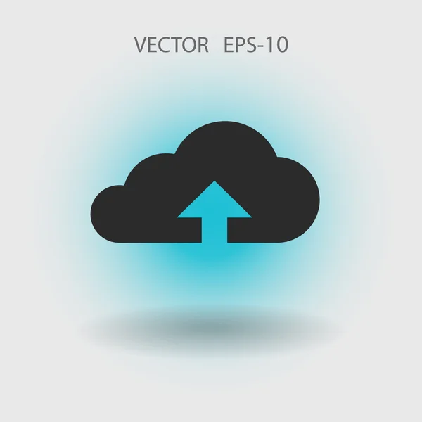 Icono plano de la nube de carga — Vector de stock