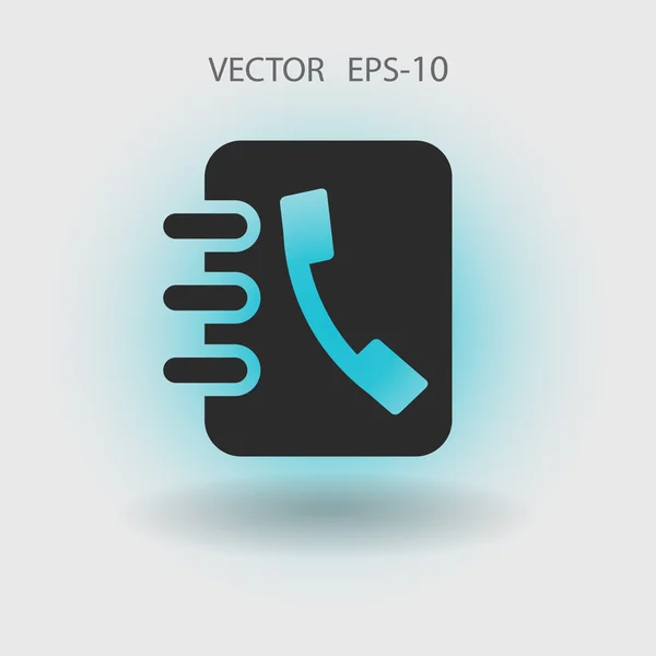 Icono plano de libro de contactos — Vector de stock