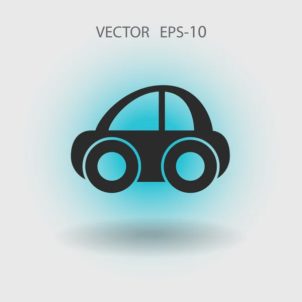 Sombra larga plana Icono del coche, ilustración del vector — Vector de stock