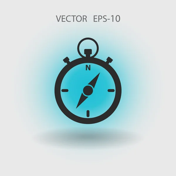 Plat lange schaduw Stopwatch pictogram, vectorillustratie — Stockvector