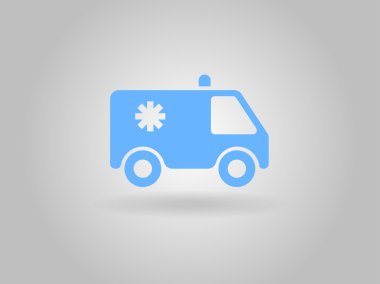 Ambulans düz simgesi