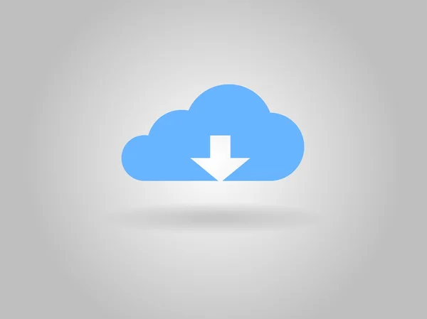 Ícone plano de nuvem de download — Fotografia de Stock