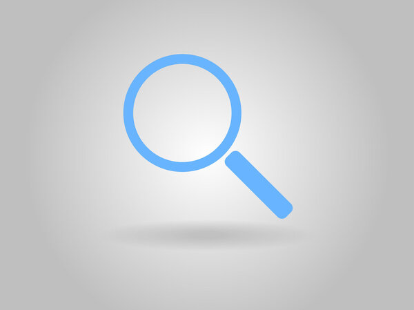 Flat icon of loupe