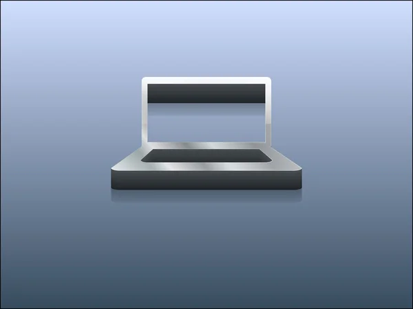 3d illustration of laptop icon — Stok fotoğraf