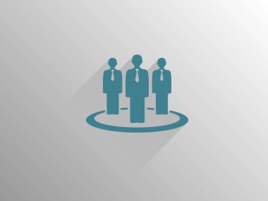 Takım çalışması uzun simge gölge düz