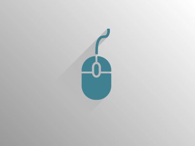 Fare düz uzun gölge simgesi