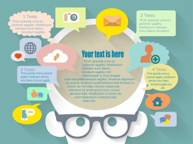  Flat Design style illustration of social media concept