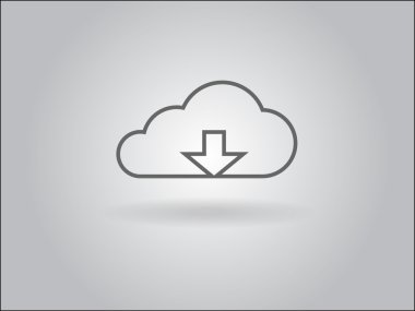 download bulut düz simgesi