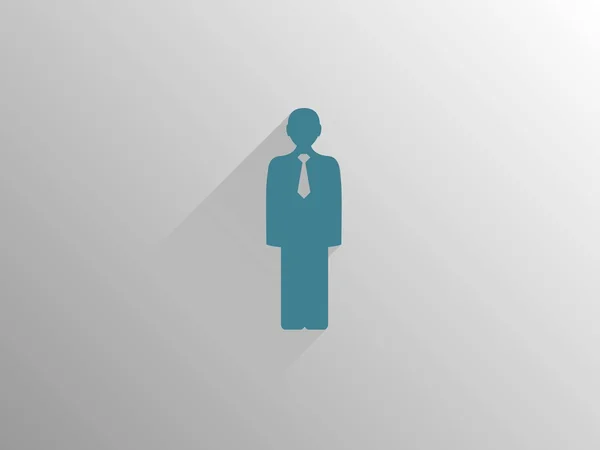 Flat long shadow icon of businessman — Stock Photo, Image