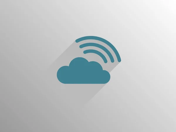 Flat long shadow icon of cloud — Stock Photo, Image