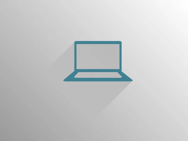 Flat long shadow icon of laptop — Stock Photo, Image