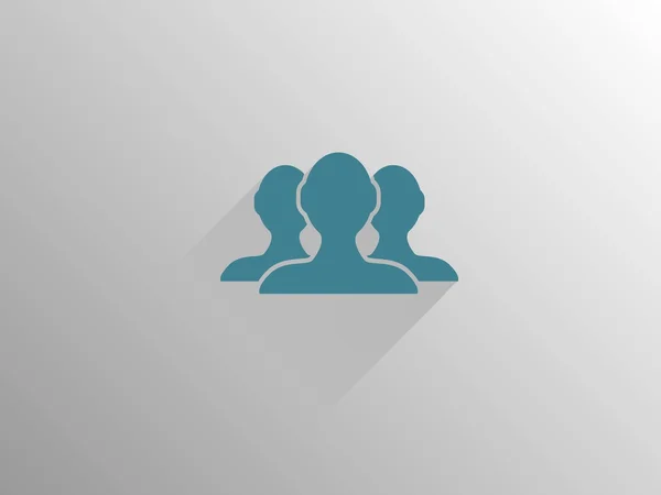 Flat long shadow icon of team work — Stock Photo, Image