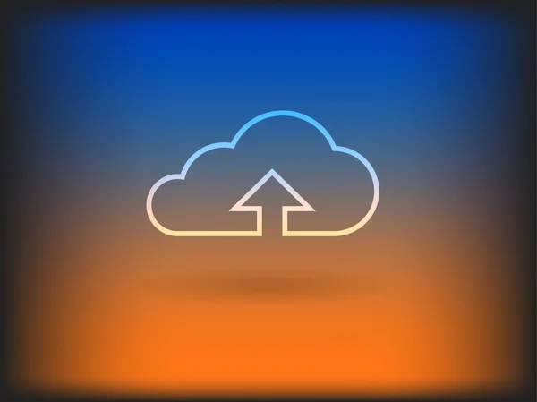 Platte pictogram van upload wolk — Stockfoto