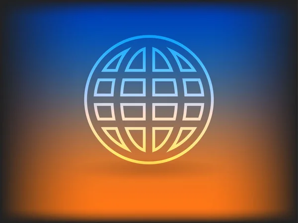 Platte pictogram van globe — Stockfoto
