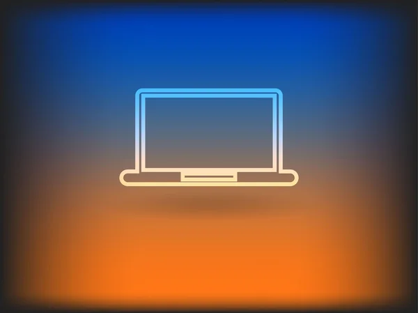 Platte pictogram van laptop — Stockfoto