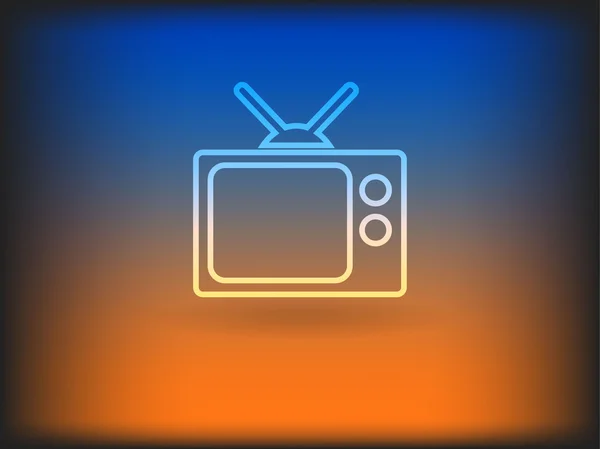 Flat icon of tv — Stock Photo, Image