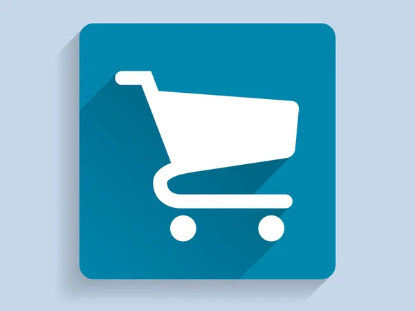 Icono plano de sombra larga de la carta de compras — Vector de stock