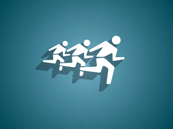 Flat icon of running men — Stock Vector