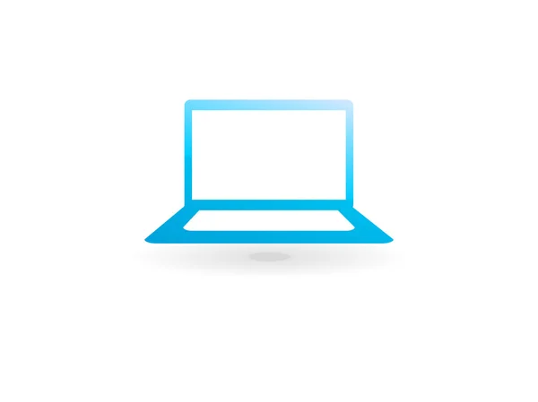 Flat icon of laptop — Stock Vector