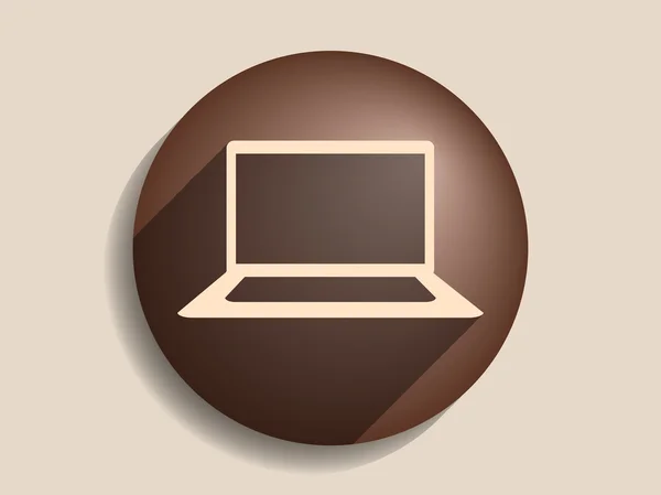 Platte pictogram van laptop — Stockvector