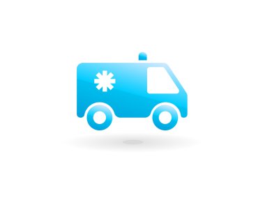 Ambulans düz simgesi