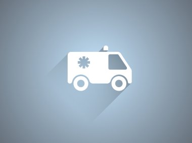 Ambulans düz simgesi