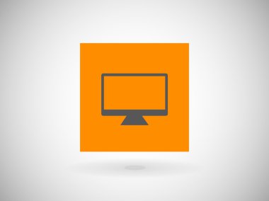 monitör düz simgesi