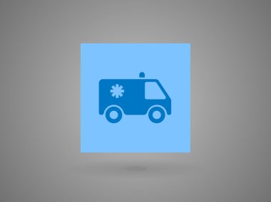 Ambulans düz simgesi