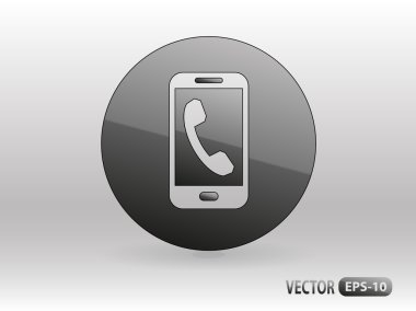 Telefon düz simgesi