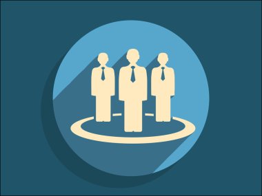 Takım çalışması, düz simgesi