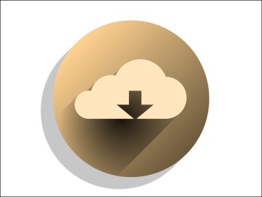 download bulut düz simgesi