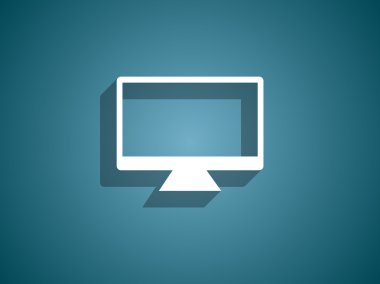 monitör düz simgesi