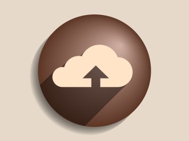 upload, bulut düz simgesi
