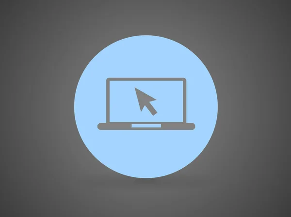 Icono plano de flecha en una pantalla — Vector de stock