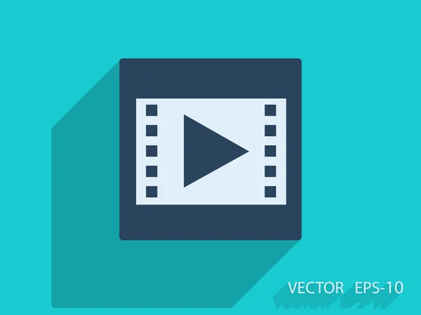 Flat icon of hd video — Stock Vector