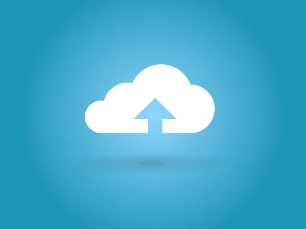 Platte pictogram van upload wolk — Stockvector