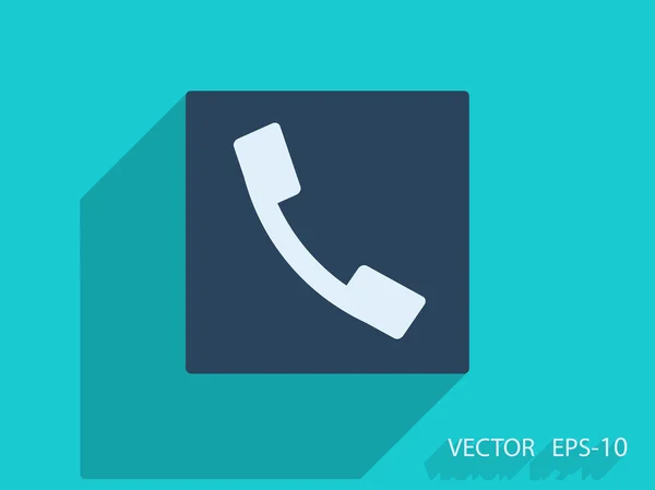 Icono plano del teléfono — Vector de stock