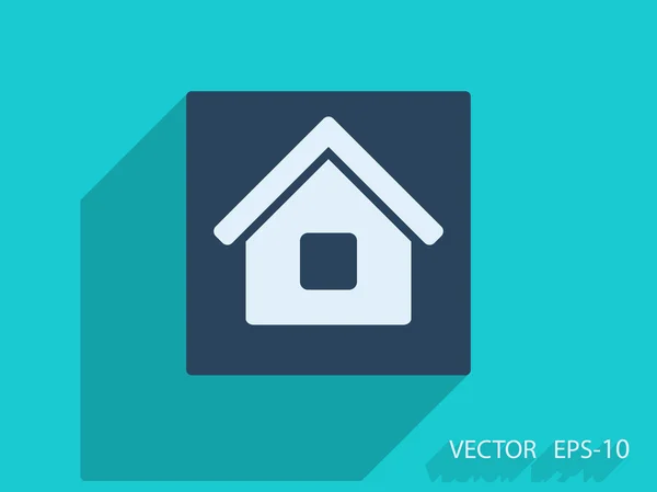 Icône plate d'une maison — Image vectorielle