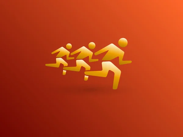 Icono plano de los hombres corriendo — Vector de stock