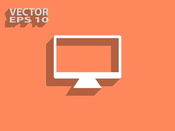 Flat icon of monitor — Stock Vector