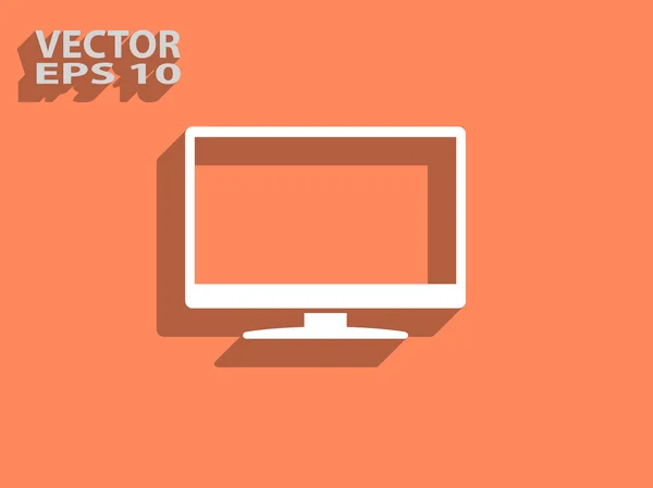 Icono plano del monitor — Vector de stock