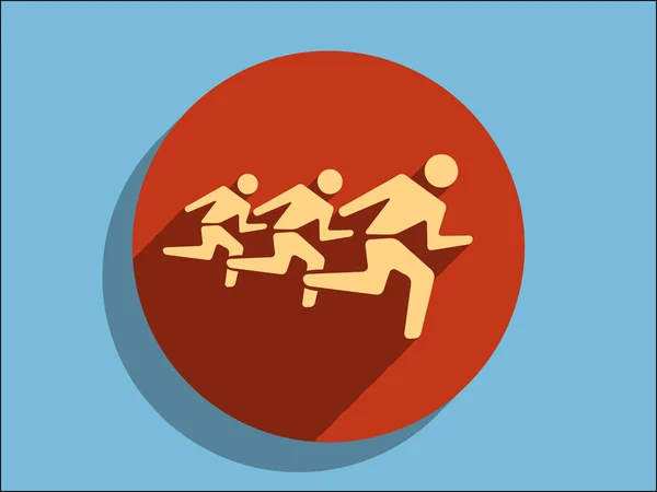 Icono plano de los hombres corriendo — Vector de stock