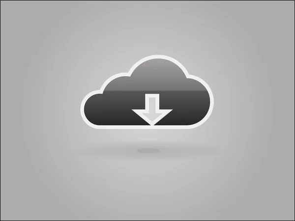 Platte pictogram van download cloud — Stockvector