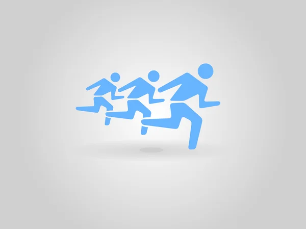 Flat icon of running men — Stock Vector